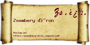 Zsembery Áron névjegykártya