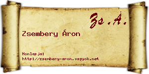 Zsembery Áron névjegykártya