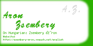 aron zsembery business card